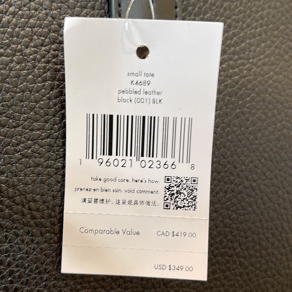 Kate Spade Pebbled Leather Small Tote Black - Picture 8 of 10